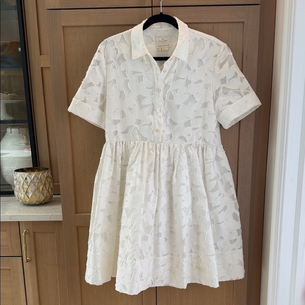 kate spade White Cutout Button-Front Dress